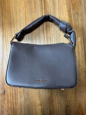 Anne Klein Dark Brown Knot-Handle Shoulder Bag